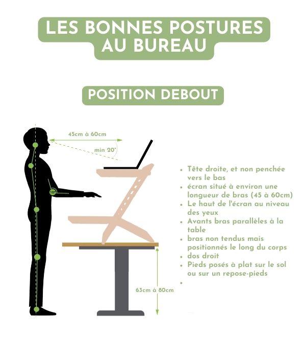 BU-Flex : Laptop de bureau assis-debout - support ergonomique en bois