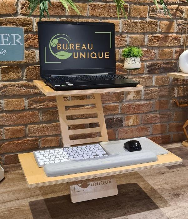 BU-Flex : Laptop de bureau assis-debout - support ergonomique en bois