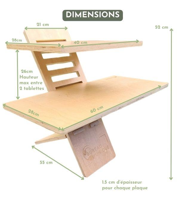 BU-Flex : Laptop de bureau assis-debout - support ergonomique en bois