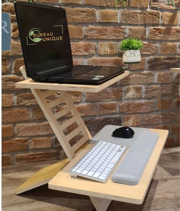 BU-Flex : Laptop de bureau assis-debout - support ergonomique en bois